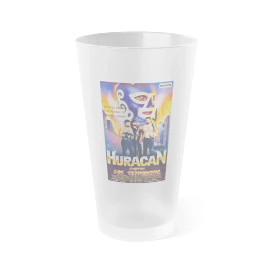 HURACAN VS THE TERRORISTS 1989 Movie Poster - Frosted Pint Glass 16oz 16oz Frosted - Go Mug Yourself