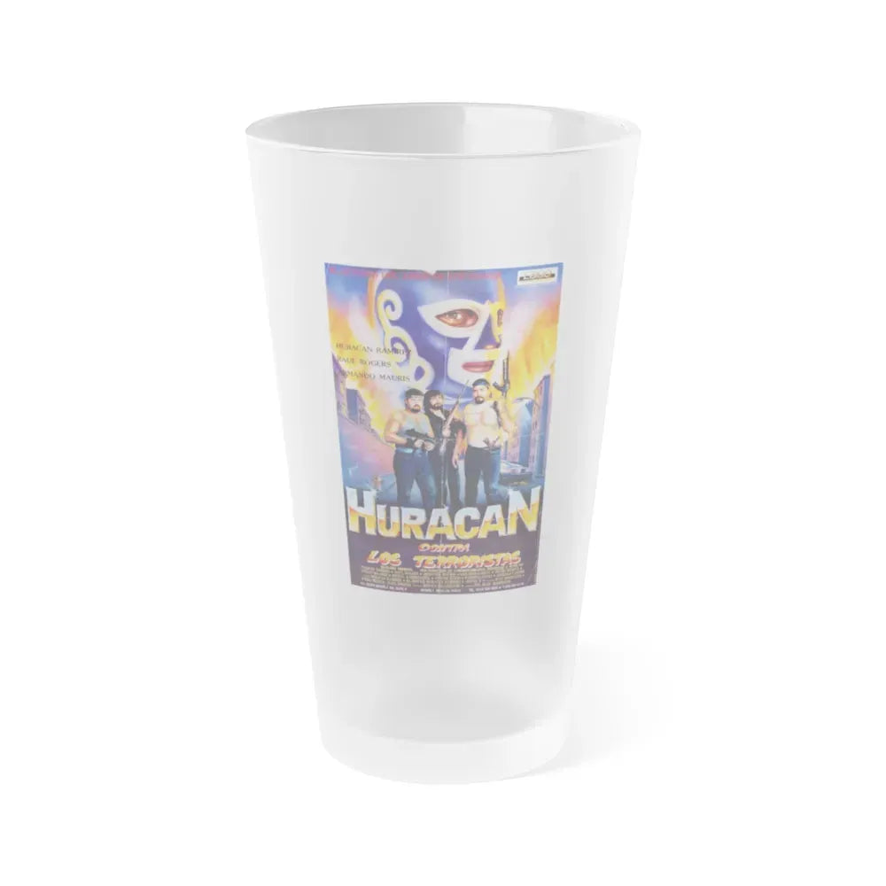 HURACAN VS THE TERRORISTS 1989 Movie Poster - Frosted Pint Glass 16oz 16oz Frosted - Go Mug Yourself