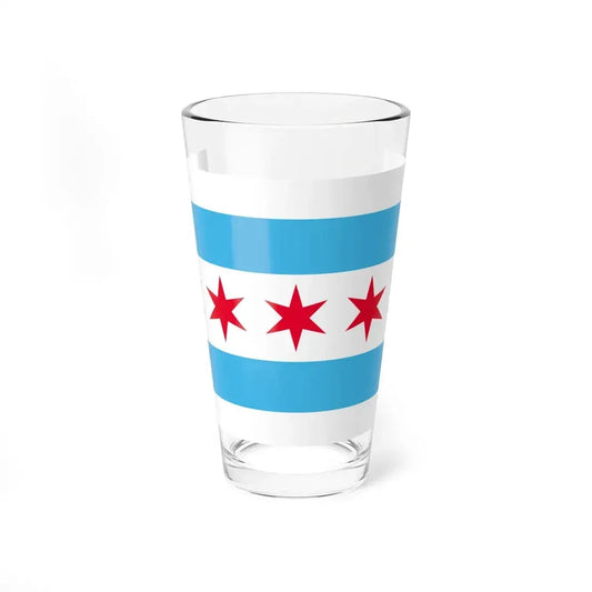 Hypothetical flag of Chicago Illinois (United States) Pint Glass 16oz 16oz - Go Mug Yourself