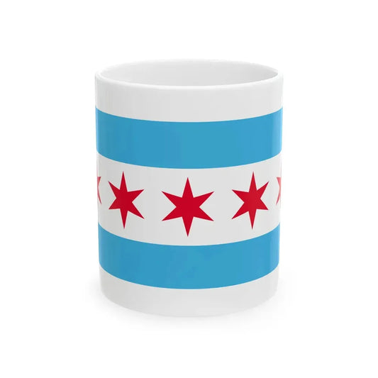 Hypothetical flag of Chicago Illinois (United States) White Coffee Mug 11oz - Go Mug Yourself