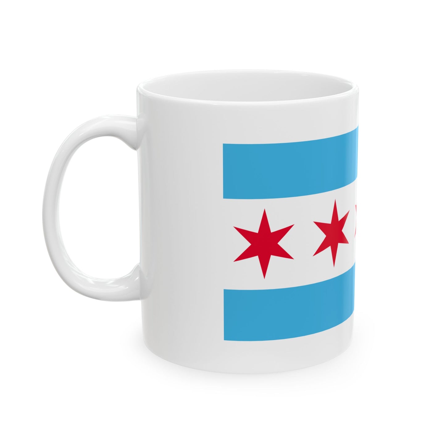 Hypothetical flag of Chicago Illinois (United States) White Coffee Mug-Go Mug Yourself