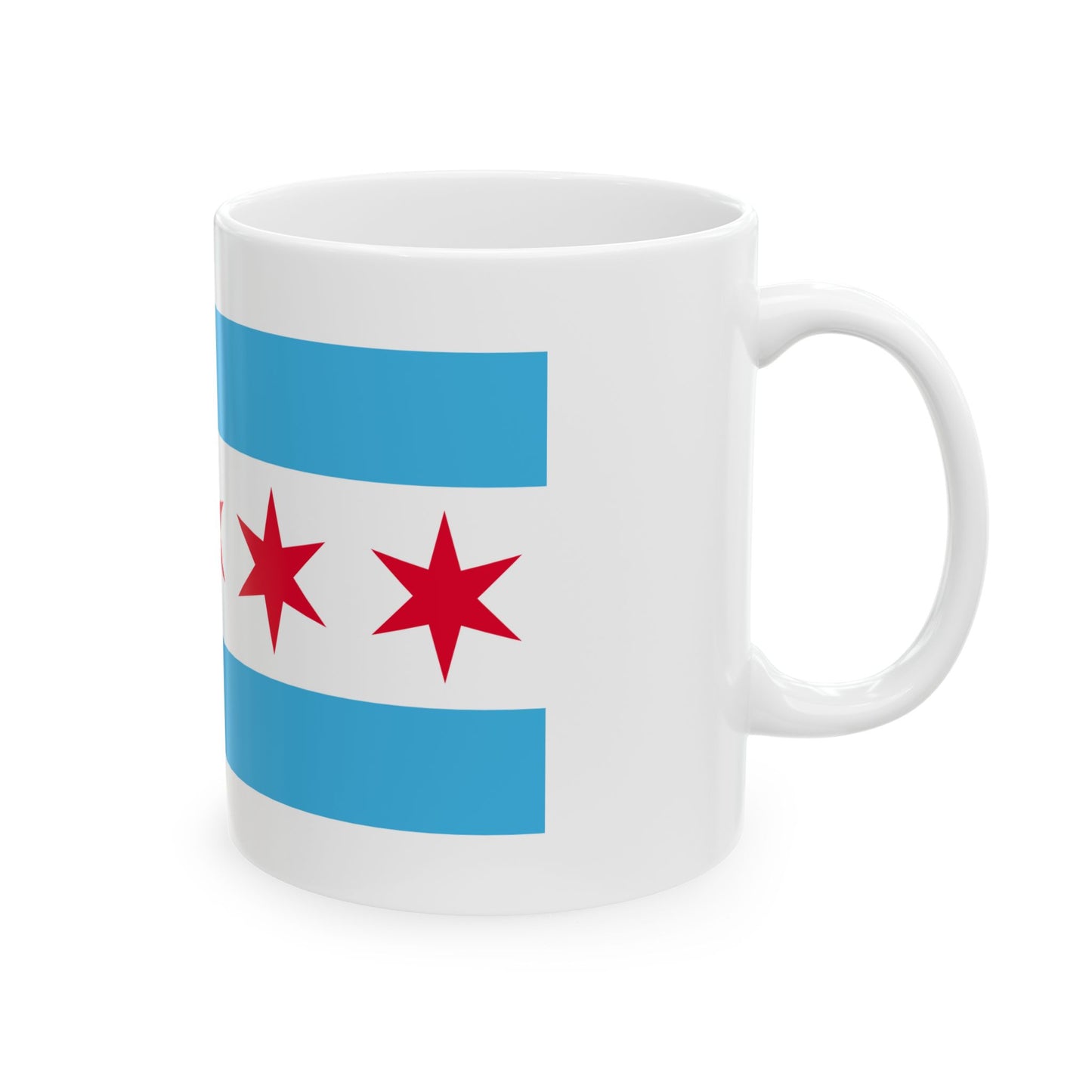 Hypothetical flag of Chicago Illinois (United States) White Coffee Mug-Go Mug Yourself
