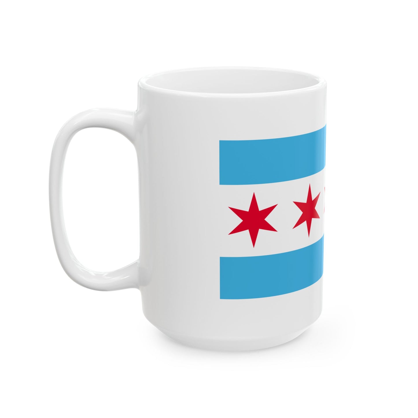 Hypothetical flag of Chicago Illinois (United States) White Coffee Mug-Go Mug Yourself