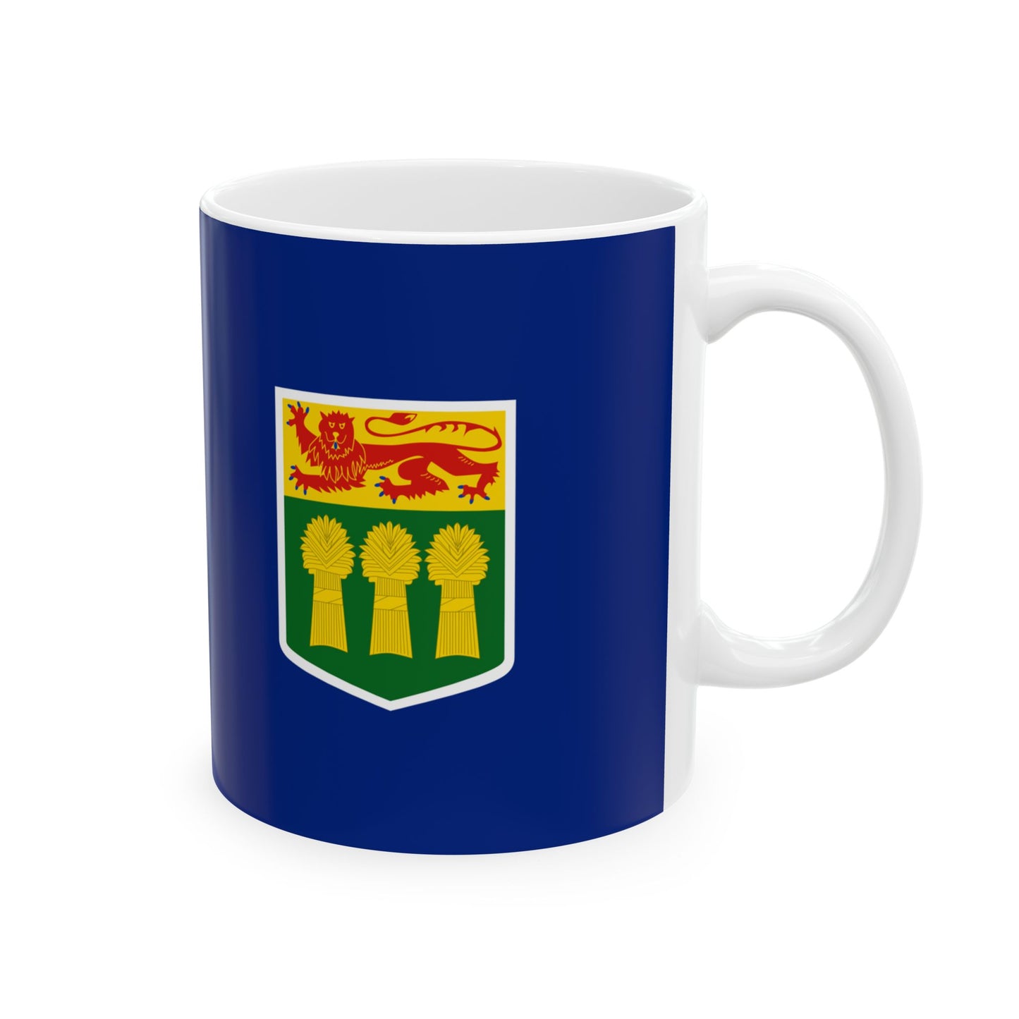 Hypothetical Saskatchewan Blue Ensign (Canada) White Coffee Mug-Go Mug Yourself