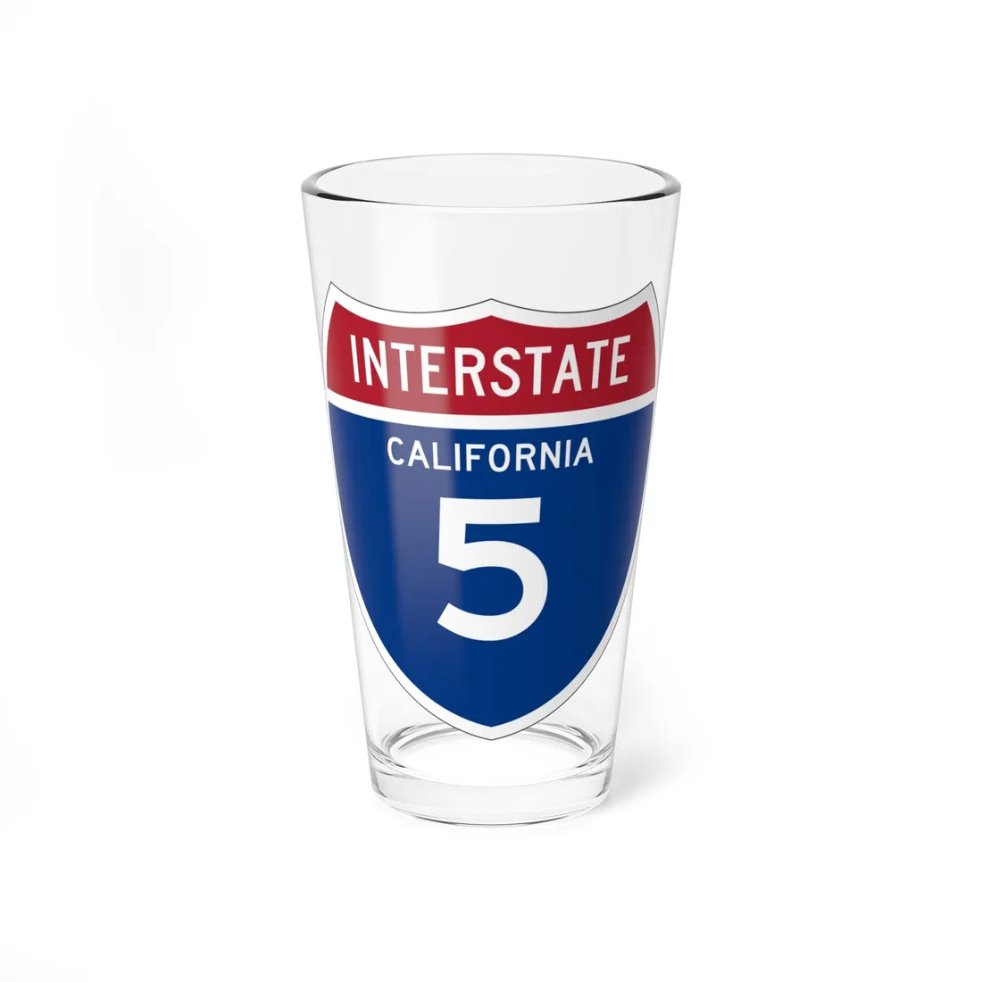 I-00 1957 template (California) (Road Sign) Pint Glss 16oz 16oz - Go Mug Yourself