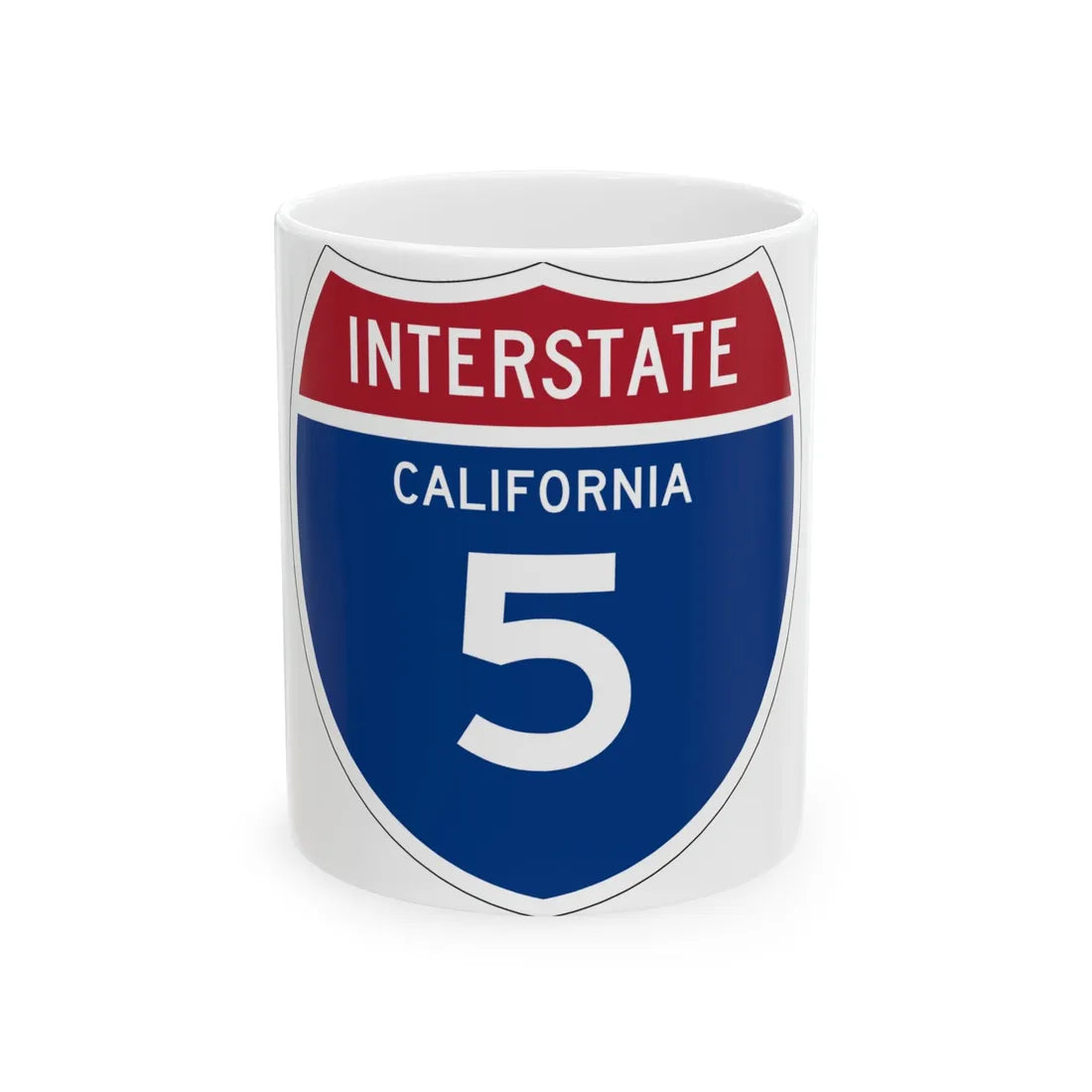 I-00 1957 template (California) (Road Sign) White Coffee Mug 11oz - Go Mug Yourself