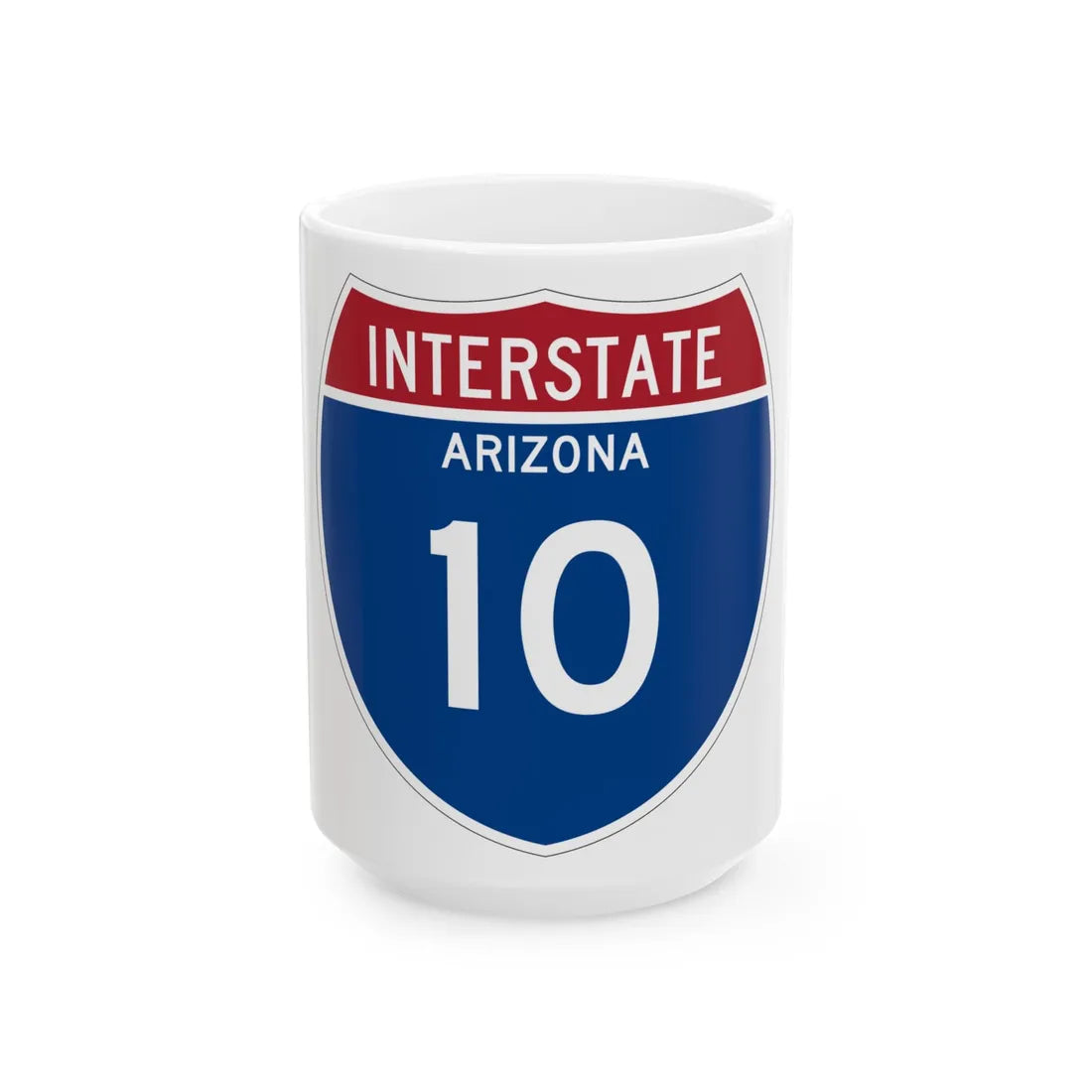 I-10 AZ Metric (Arizona) (Road Sign) White Coffee Mug 15oz - Go Mug Yourself