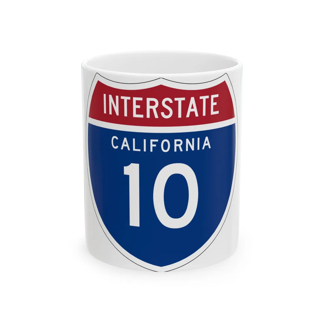 I-10 CA (California) (Road Sign) White Coffee Mug 11oz - Go Mug Yourself