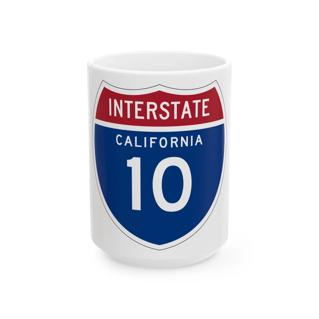 I-10 CA (California) (Road Sign) White Coffee Mug 15oz - Go Mug Yourself