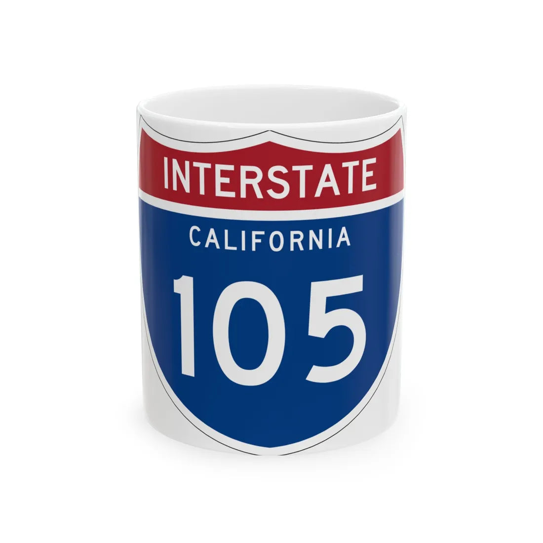 I-105 CA (California) (Road Sign) White Coffee Mug 11oz - Go Mug Yourself
