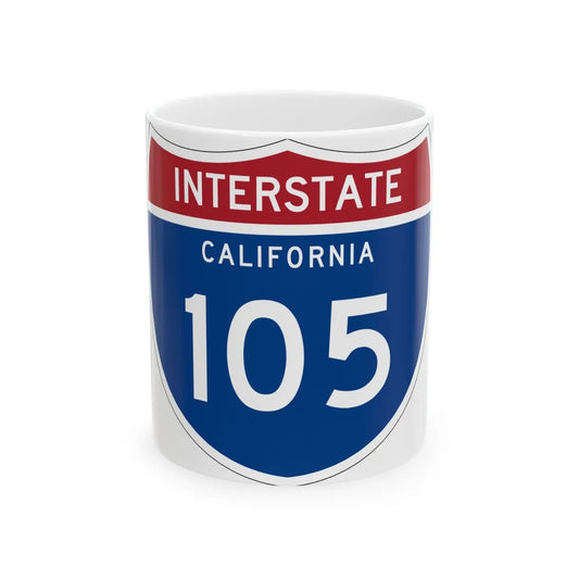 I-105 CA (California) (Road Sign) White Coffee Mug 11oz - Go Mug Yourself