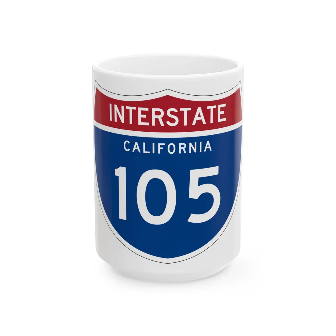 I-105 CA (California) (Road Sign) White Coffee Mug 15oz - Go Mug Yourself