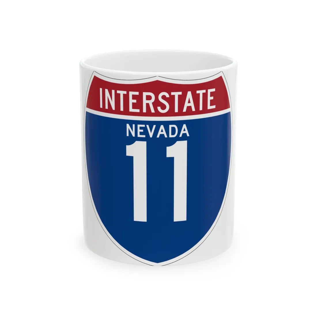 I-11 NV (Nevada) (Road Sign) White Coffee Mug 11oz - Go Mug Yourself