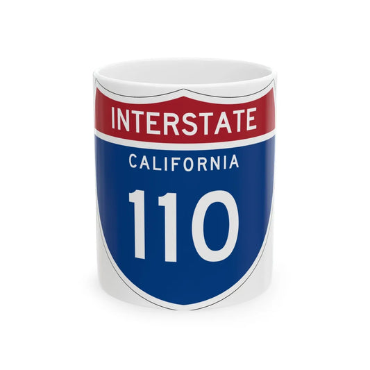 I-110 CA (California) (Road Sign) White Coffee Mug 11oz - Go Mug Yourself