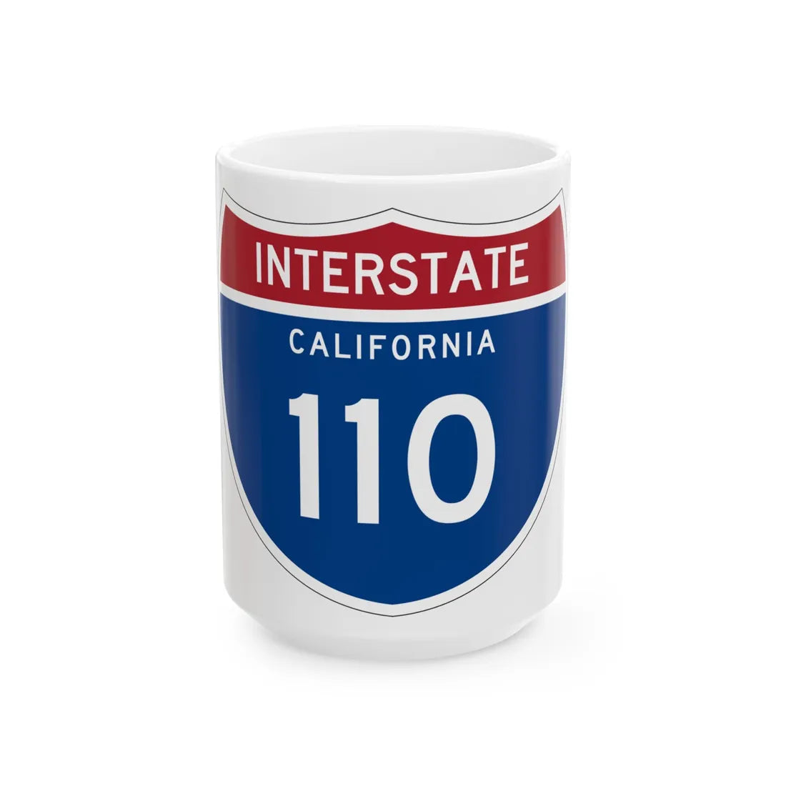 I-110 CA (California) (Road Sign) White Coffee Mug 15oz - Go Mug Yourself