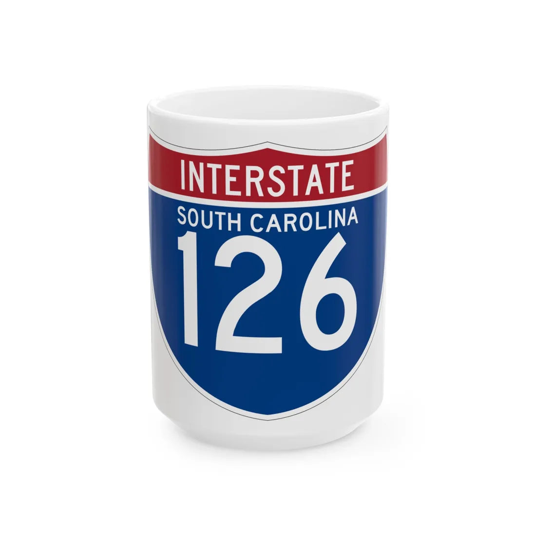 I-126 SC (South Carolina) (Road Sign) White Coffee Mug 15oz - Go Mug Yourself