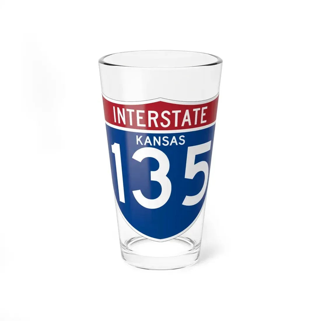 I-135 KS (Kansas) (Road Sign) Pint Glss 16oz 16oz - Go Mug Yourself