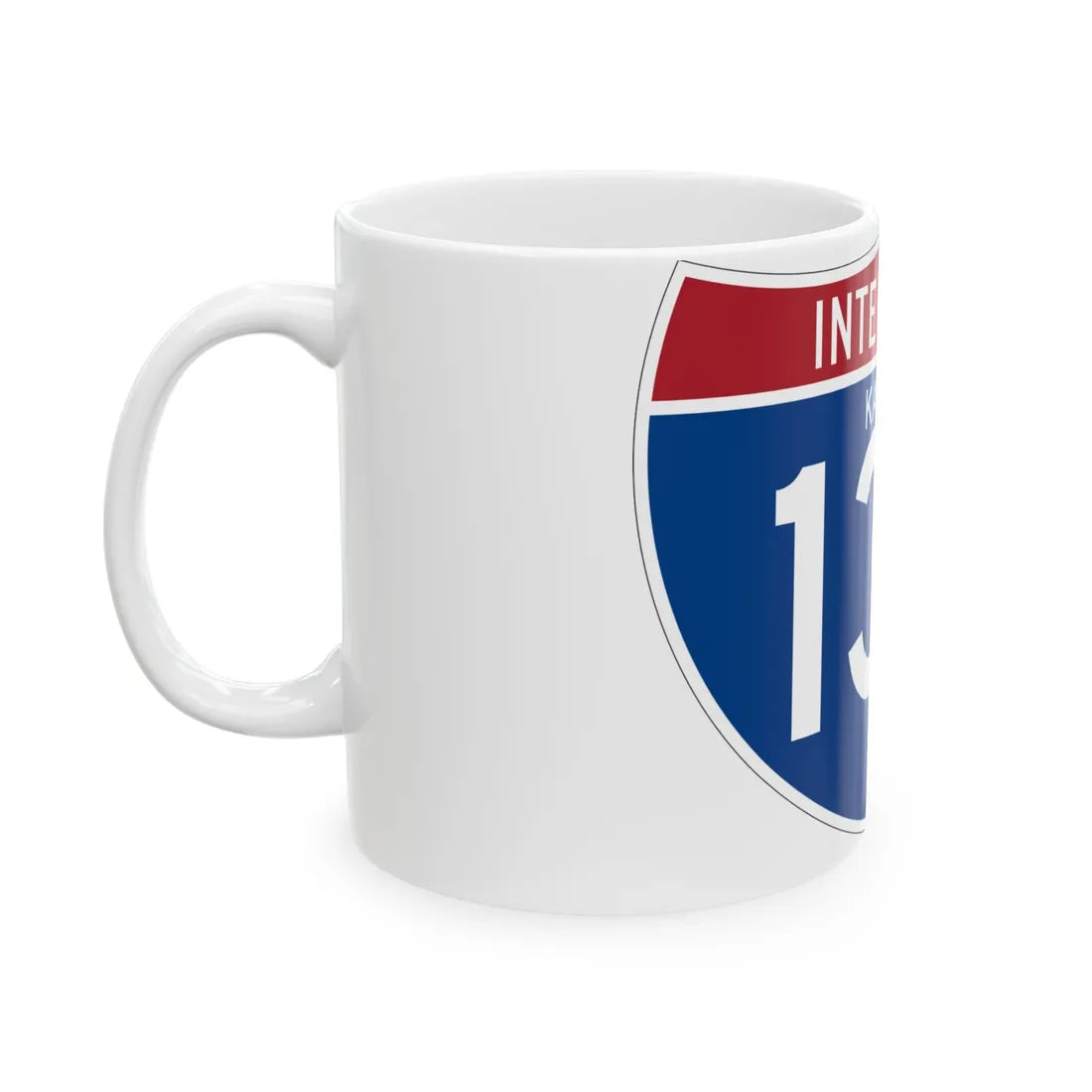 I-135 KS (Kansas) (Road Sign) White Coffee Mug - Go Mug Yourself