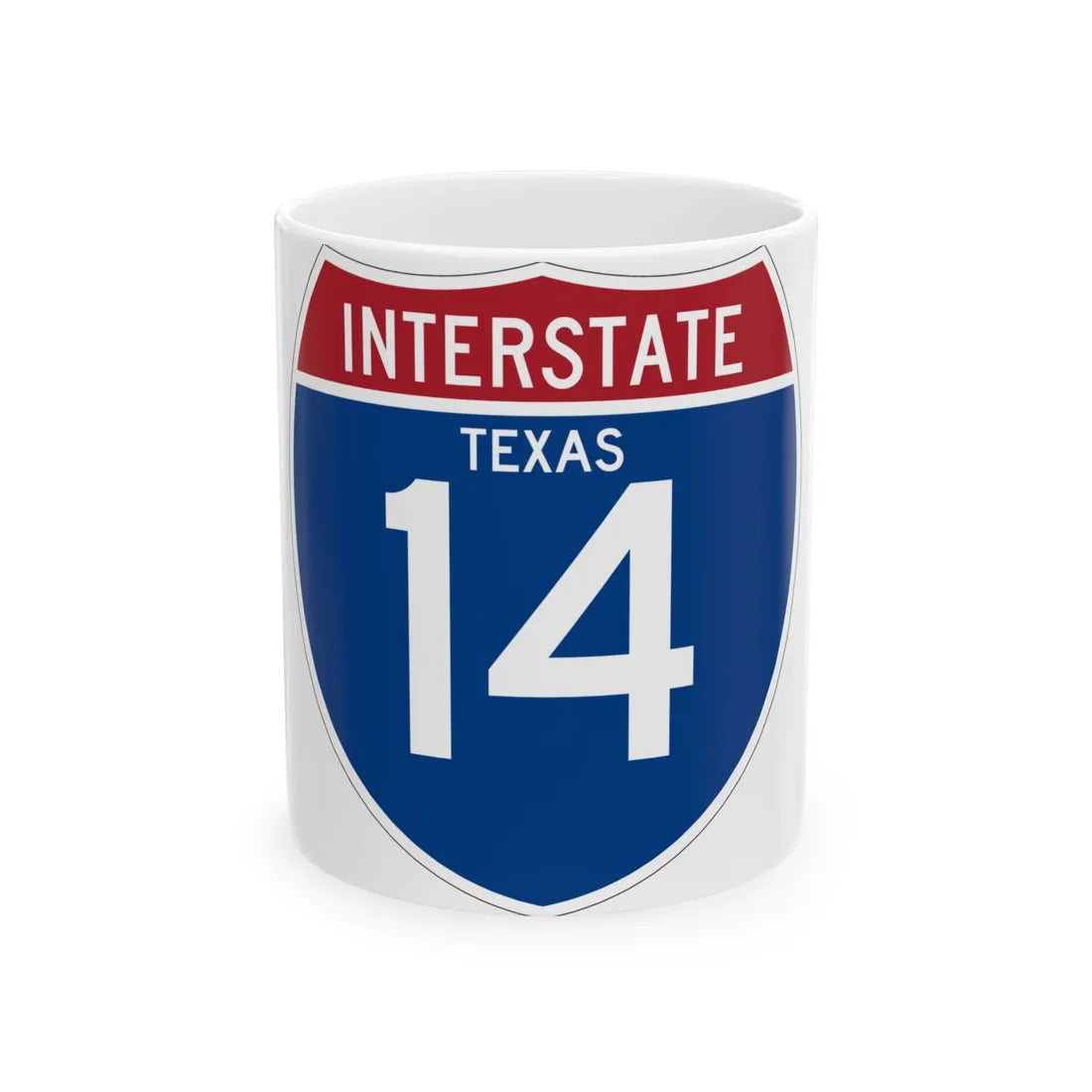 I-14 TX (Texas) (Road Sign) White Coffee Mug 11oz - Go Mug Yourself