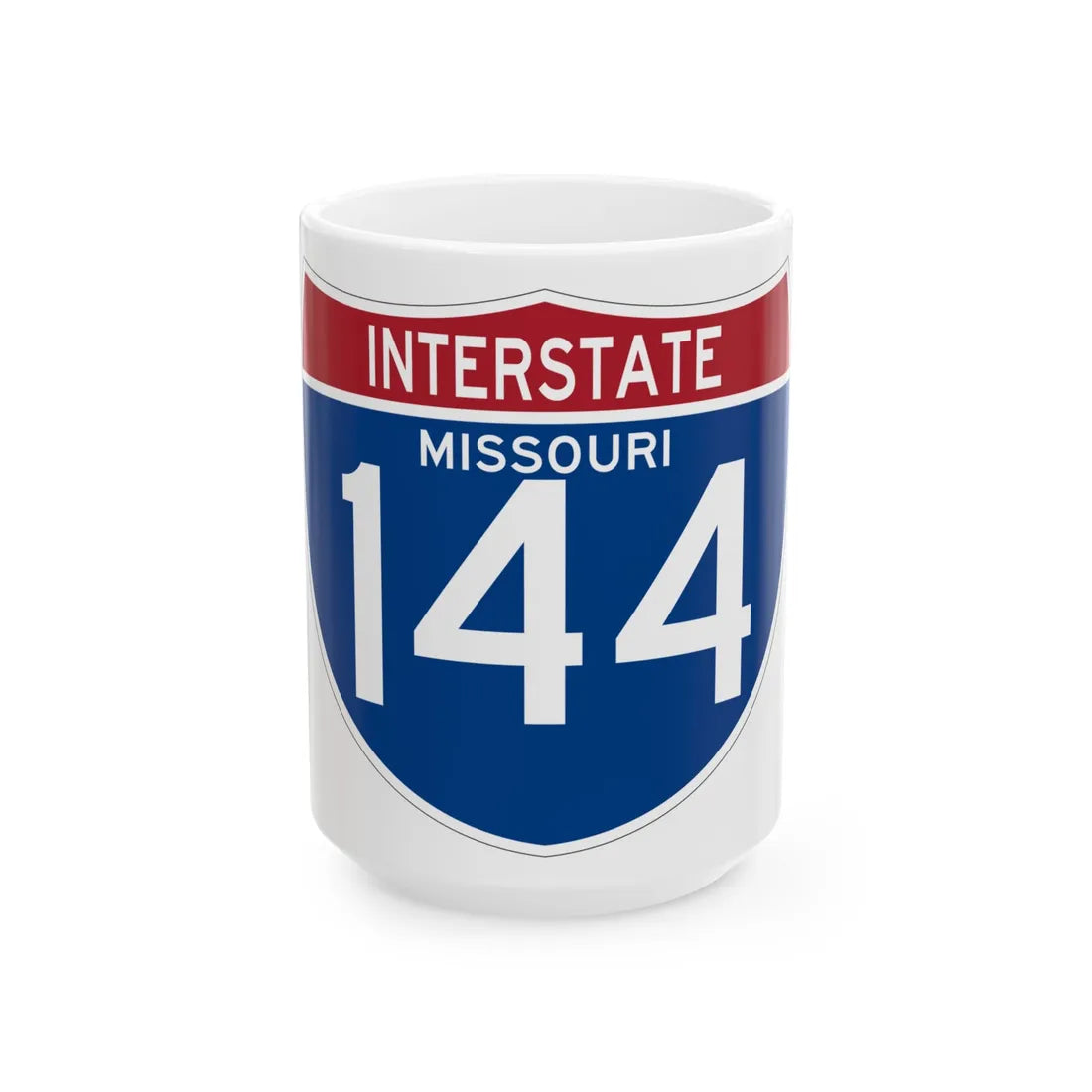 I-144 MO (Missouri) (Road Sign) White Coffee Mug 15oz - Go Mug Yourself