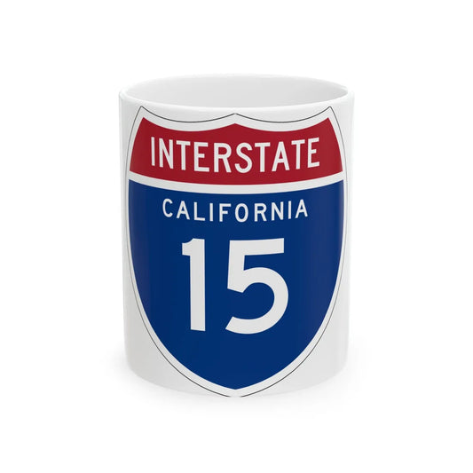 I-15 CA (California) (Road Sign) White Coffee Mug 11oz - Go Mug Yourself