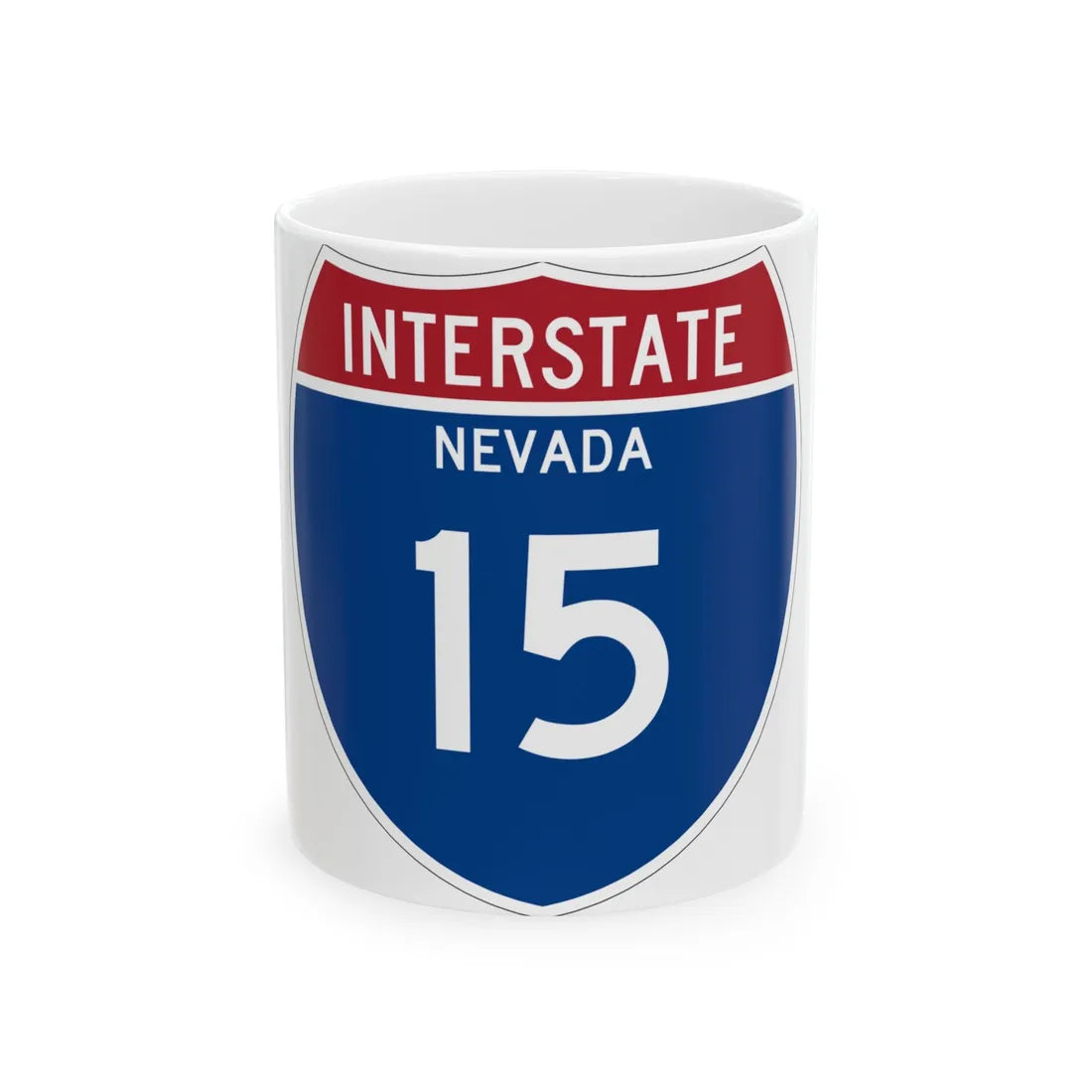 I-15 NV Metric (Nevada) (Road Sign) White Coffee Mug 11oz - Go Mug Yourself