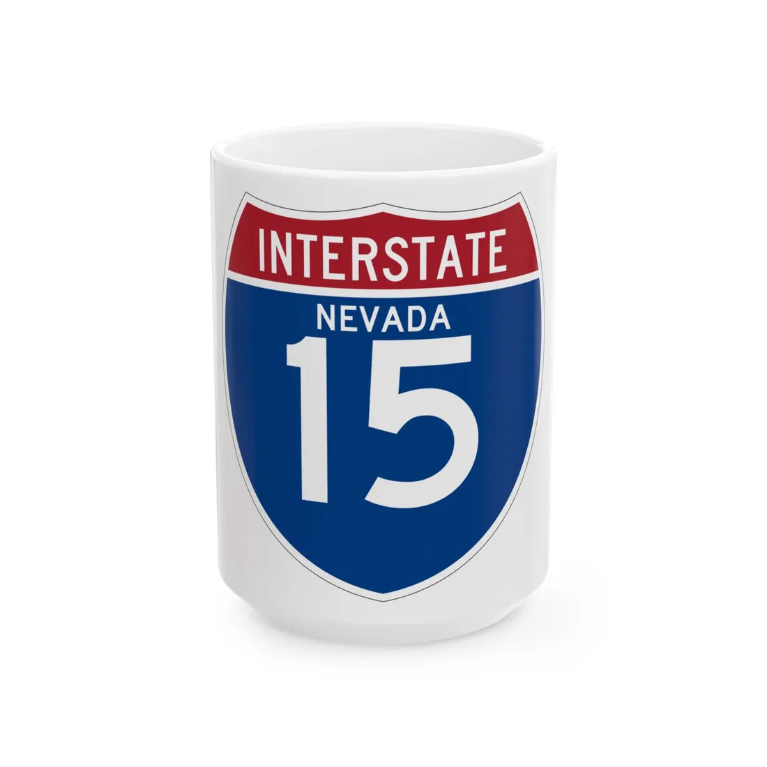 I-15 NV (Nevada) (Road Sign) White Coffee Mug 15oz - Go Mug Yourself