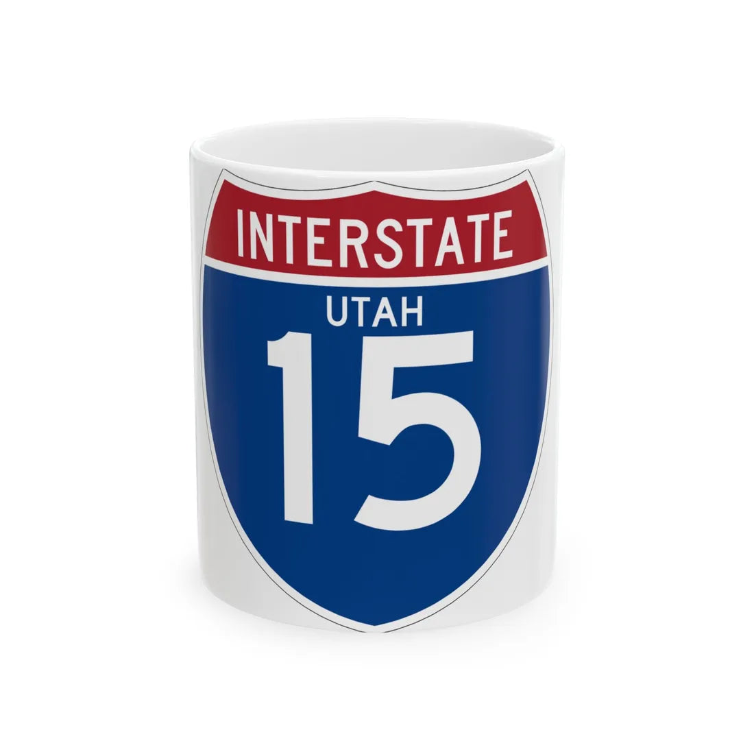I-15 UT (Utah) (Road Sign) White Coffee Mug 11oz - Go Mug Yourself
