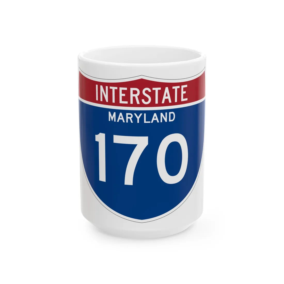 I-170 MD Metric (Maryland) (Road Sign) White Coffee Mug 15oz - Go Mug Yourself
