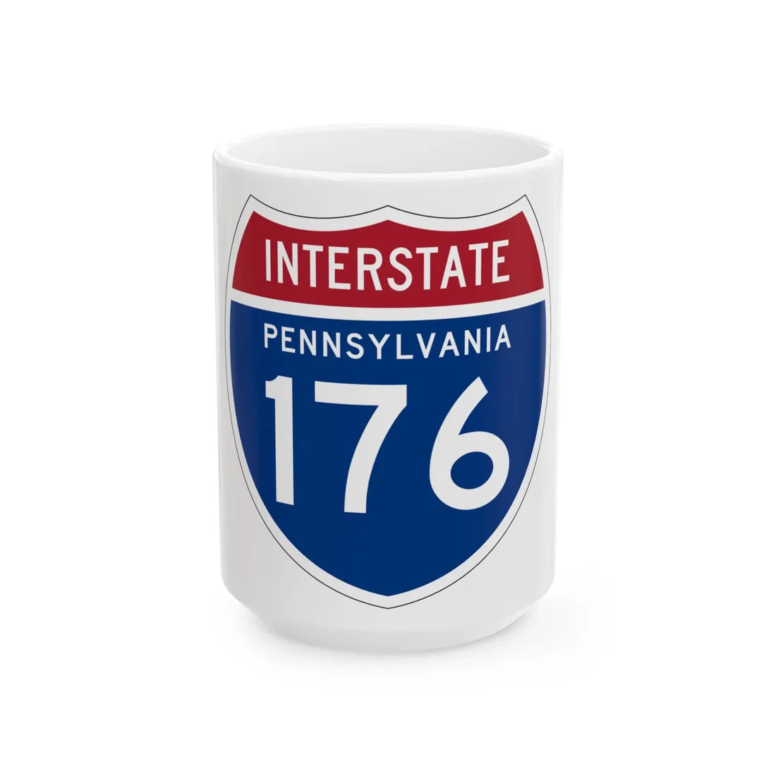 I-176 PA 1957 (Pennsylvania) (Road Sign) White Coffee Mug 15oz - Go Mug Yourself