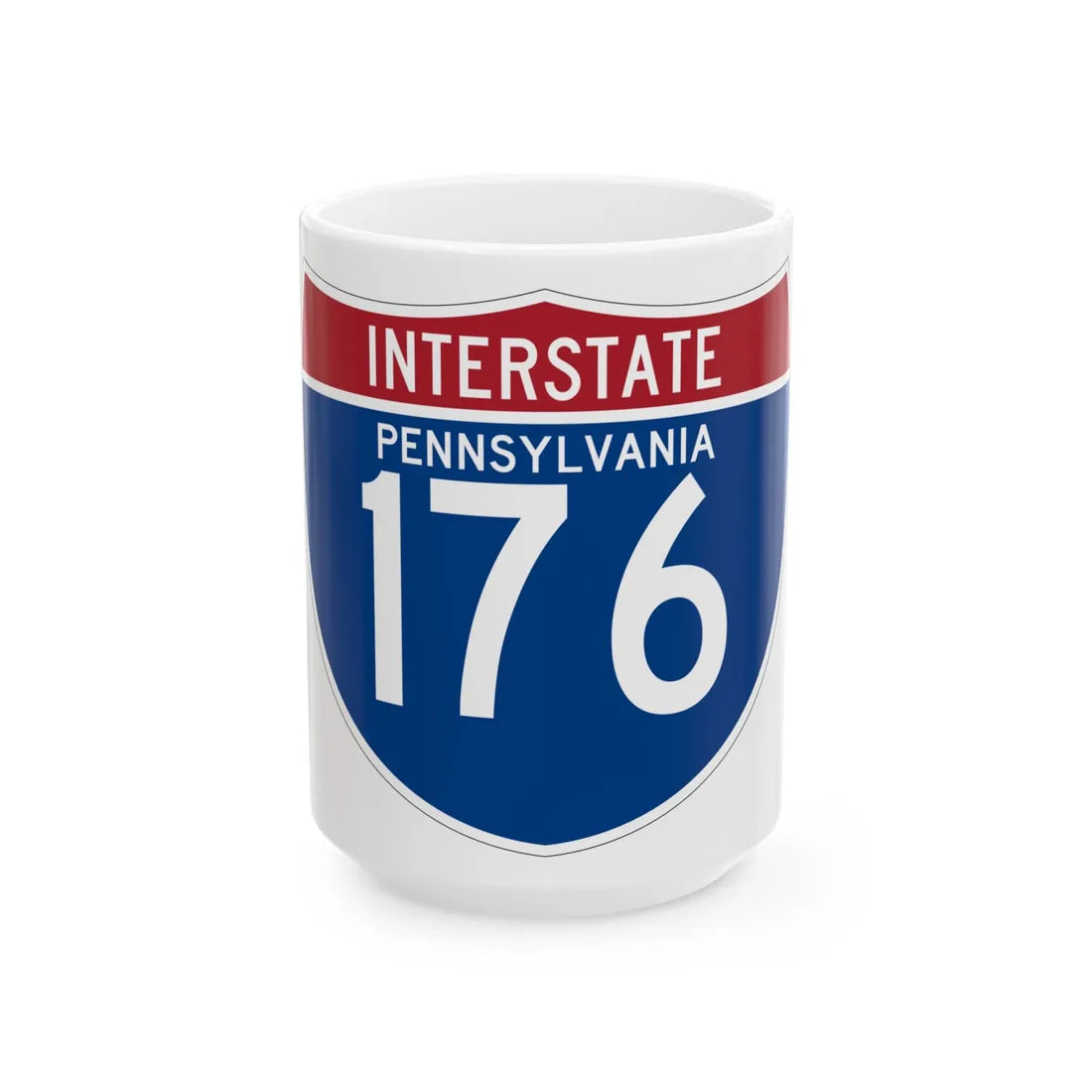 I-176 PA (Pennsylvania) (Road Sign) White Coffee Mug 15oz - Go Mug Yourself