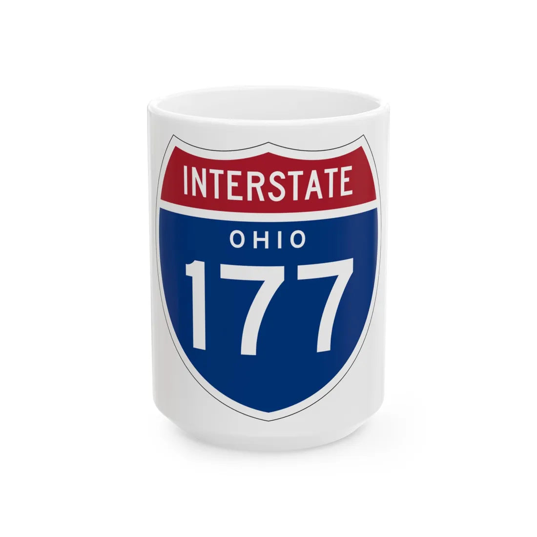 I-177 OH 1957 (Ohio) (Road Sign) White Coffee Mug 15oz - Go Mug Yourself