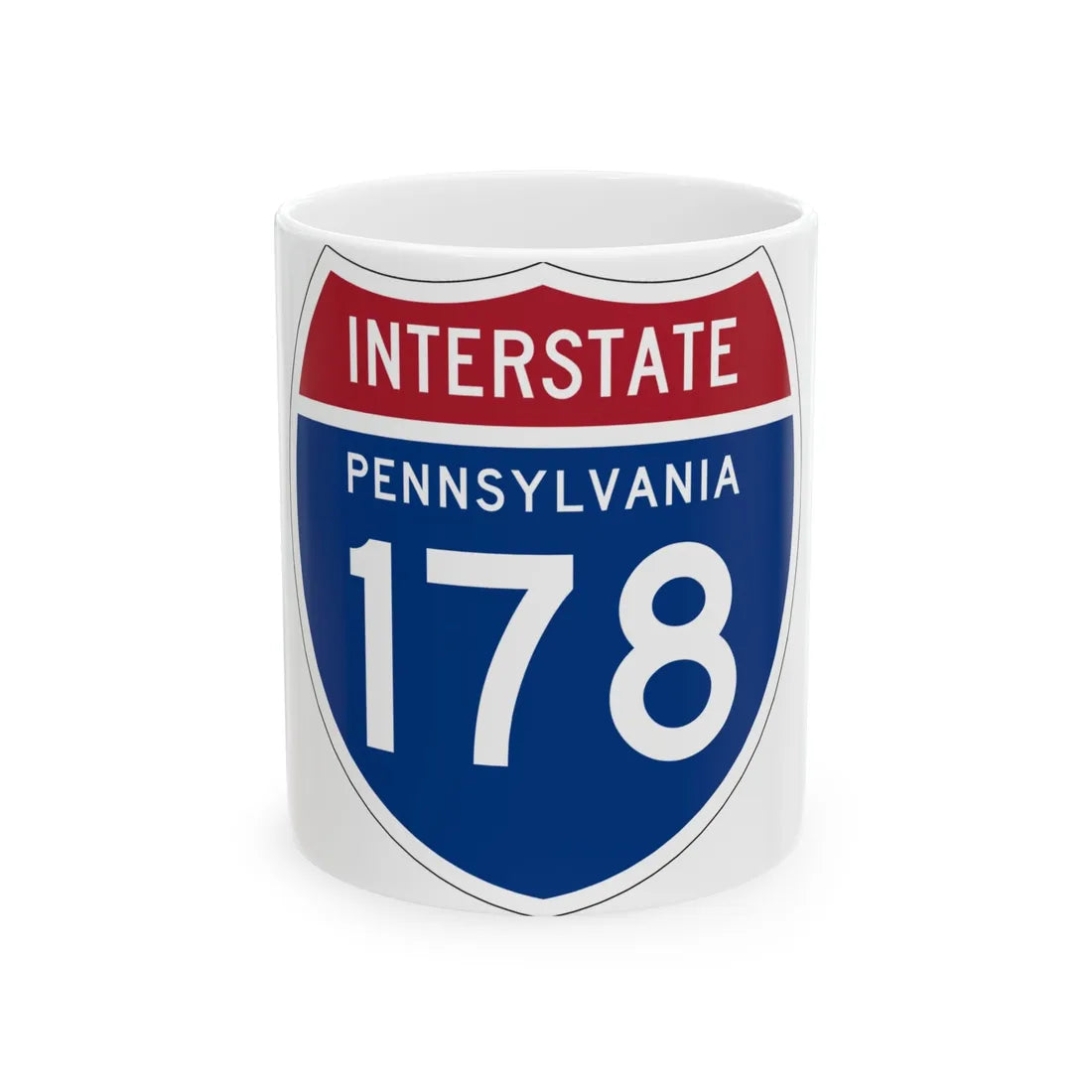 I-178 PA 1957 (Pennsylvania) (Road Sign) White Coffee Mug 11oz - Go Mug Yourself