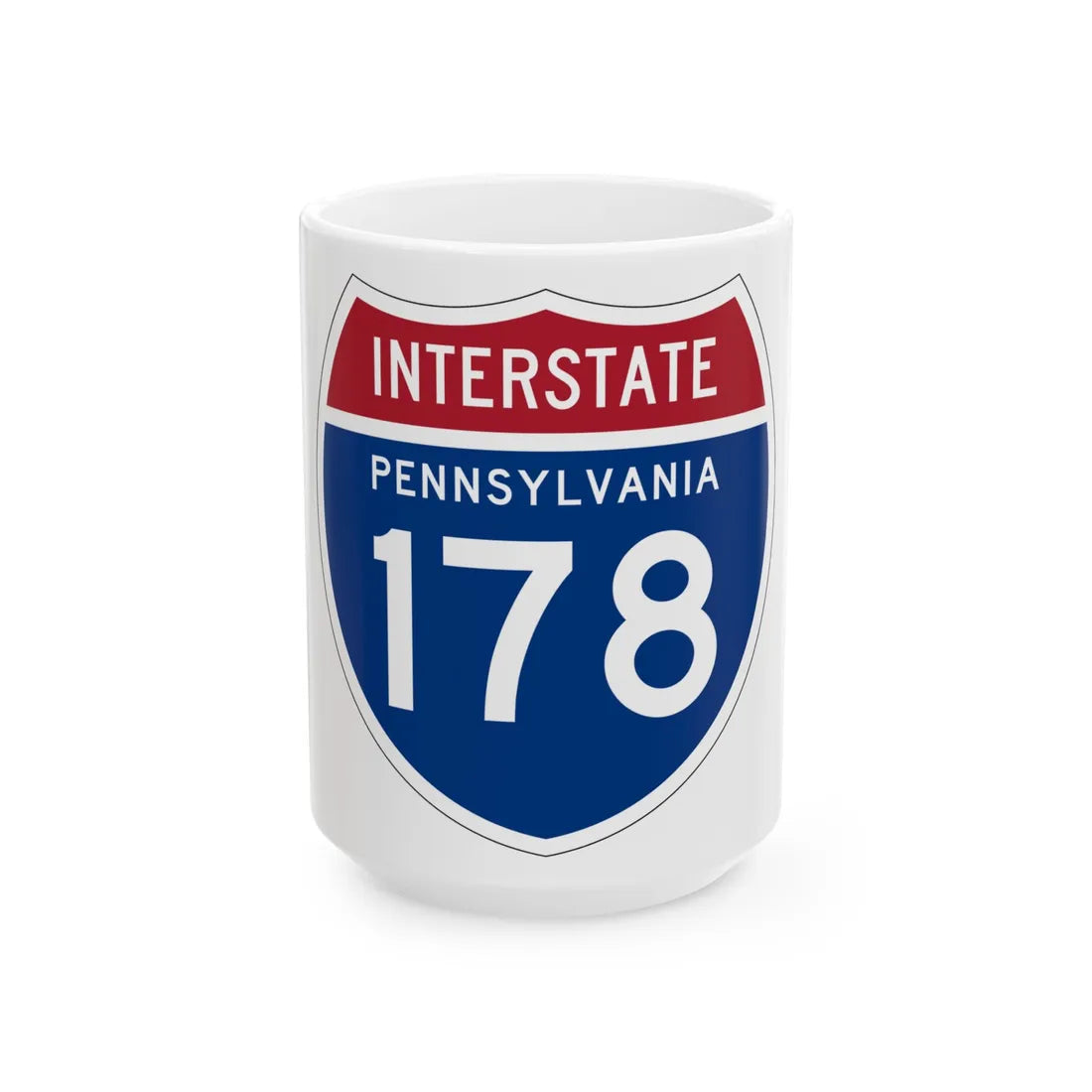 I-178 PA 1957 (Pennsylvania) (Road Sign) White Coffee Mug 15oz - Go Mug Yourself