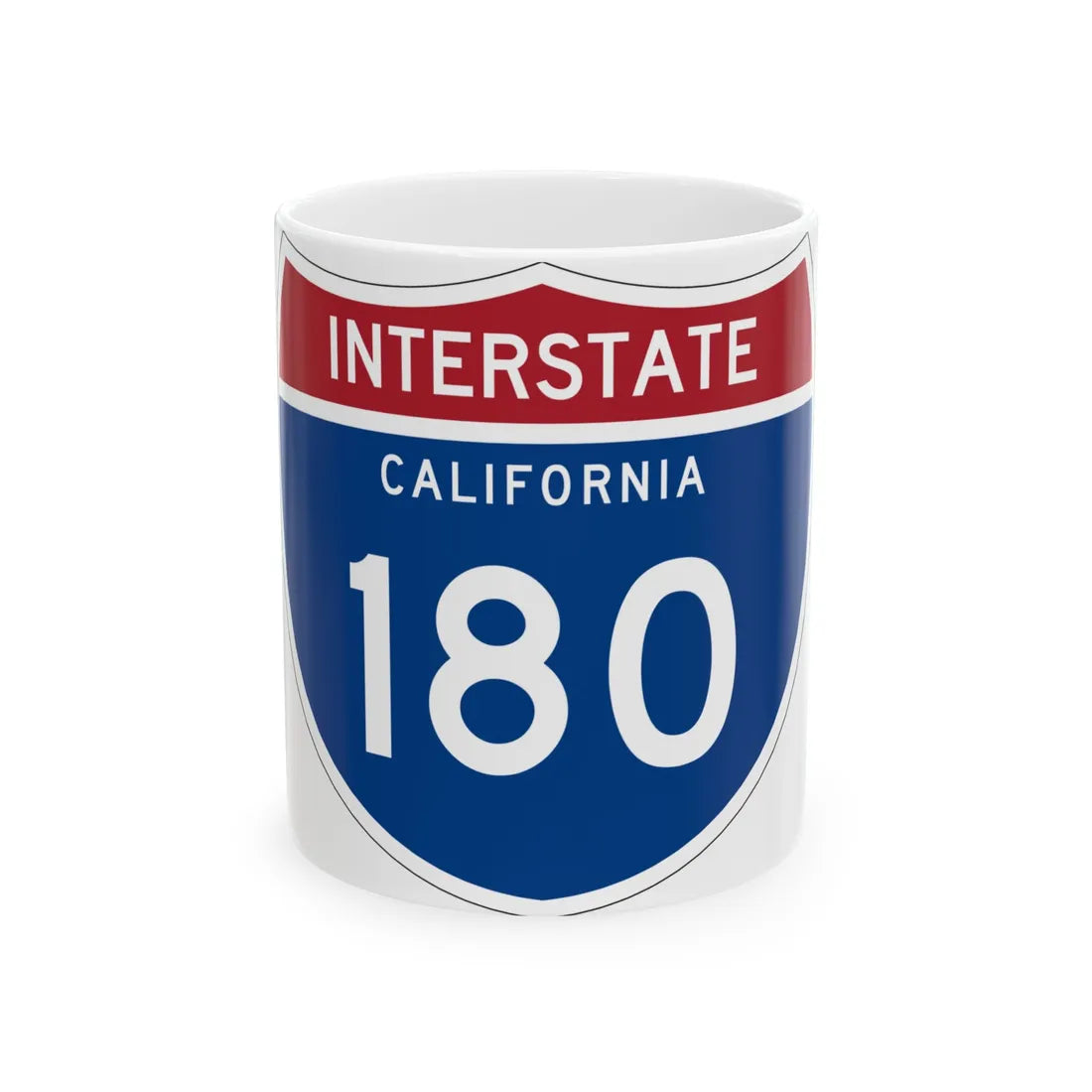 I-180 CA (California) (Road Sign) White Coffee Mug 11oz - Go Mug Yourself