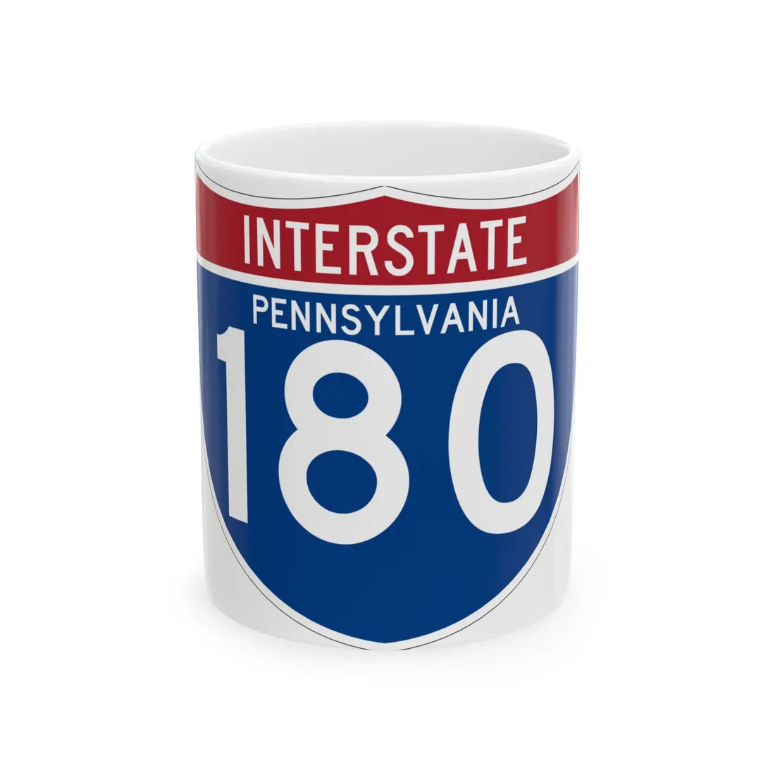 I-180 PA (Pennsylvania) (Road Sign) White Coffee Mug 11oz - Go Mug Yourself