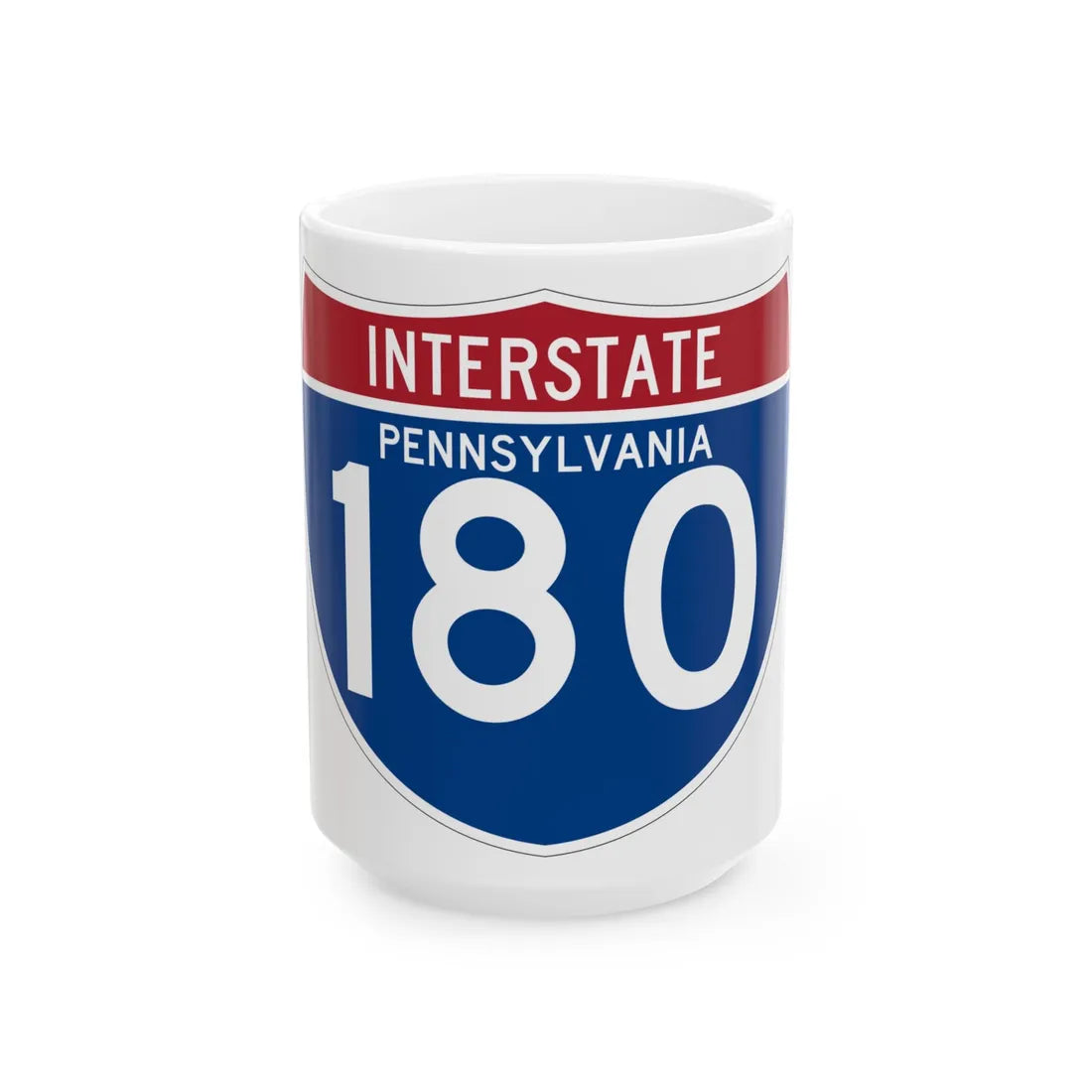 I-180 PA (Pennsylvania) (Road Sign) White Coffee Mug 15oz - Go Mug Yourself