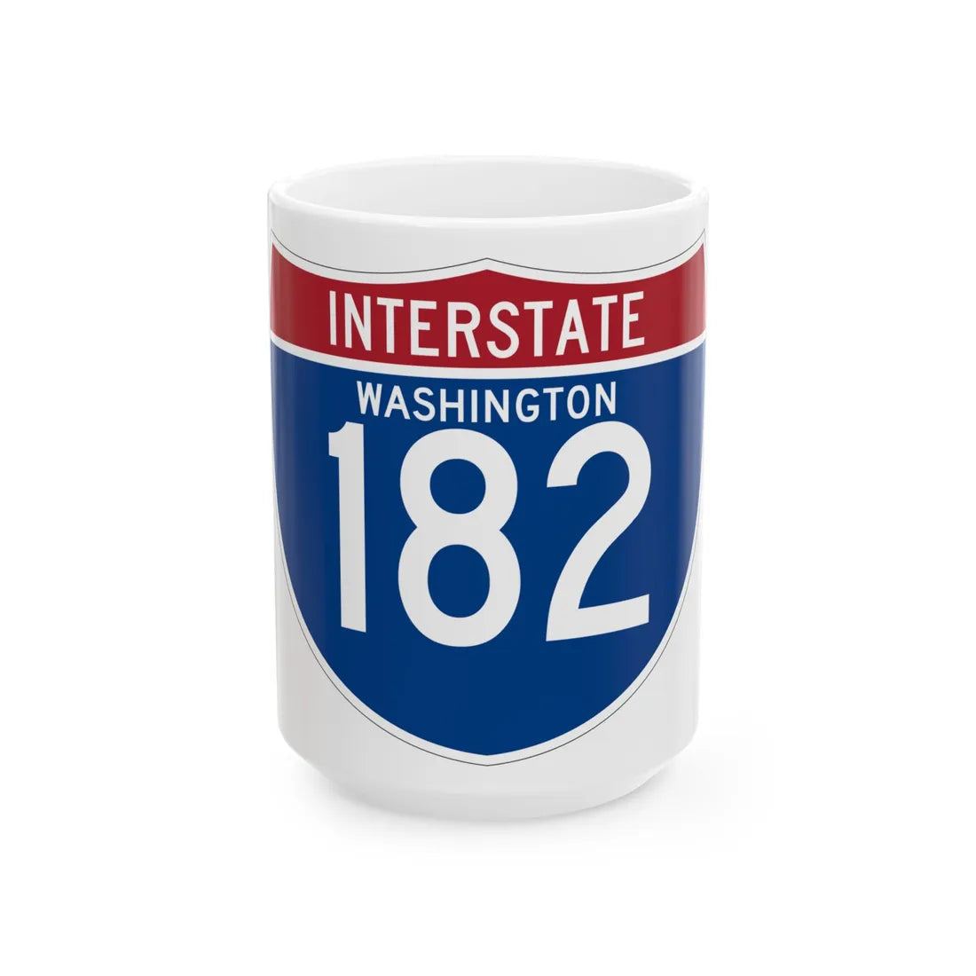 I-182 WA (Washington) (Road Sign) White Coffee Mug 15oz - Go Mug Yourself