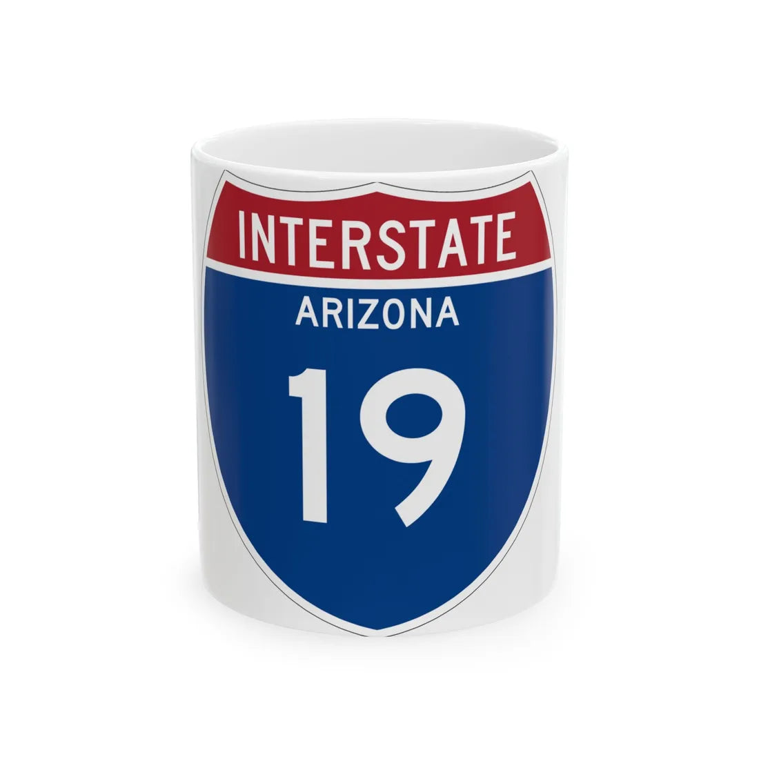 I-19 AZ Metric (Arizona) (Road Sign) White Coffee Mug 11oz - Go Mug Yourself
