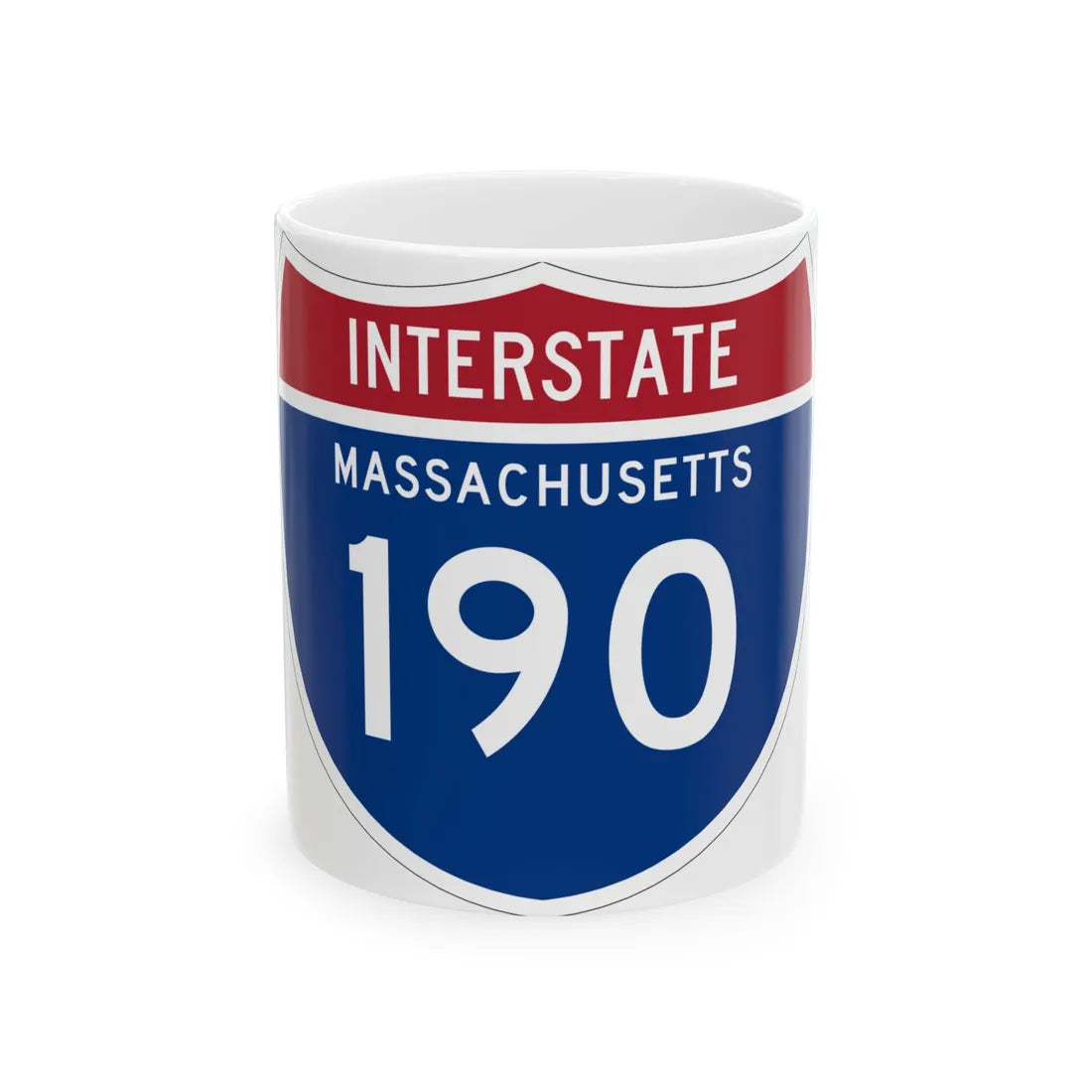 I-190 MA 1961 (Massachusetts) (Road Sign) White Coffee Mug 11oz - Go Mug Yourself