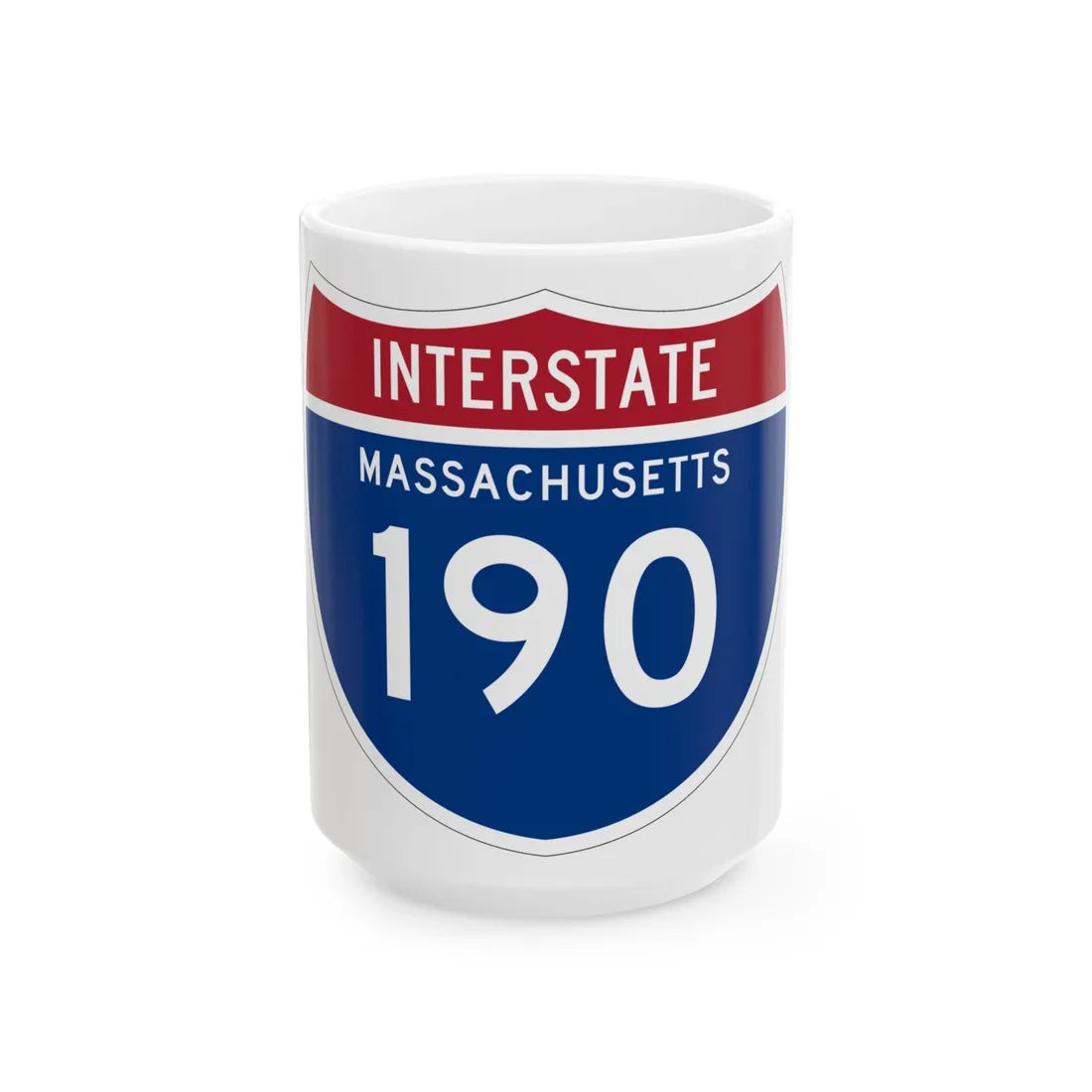 I-190 MA 1961 (Massachusetts) (Road Sign) White Coffee Mug 15oz - Go Mug Yourself