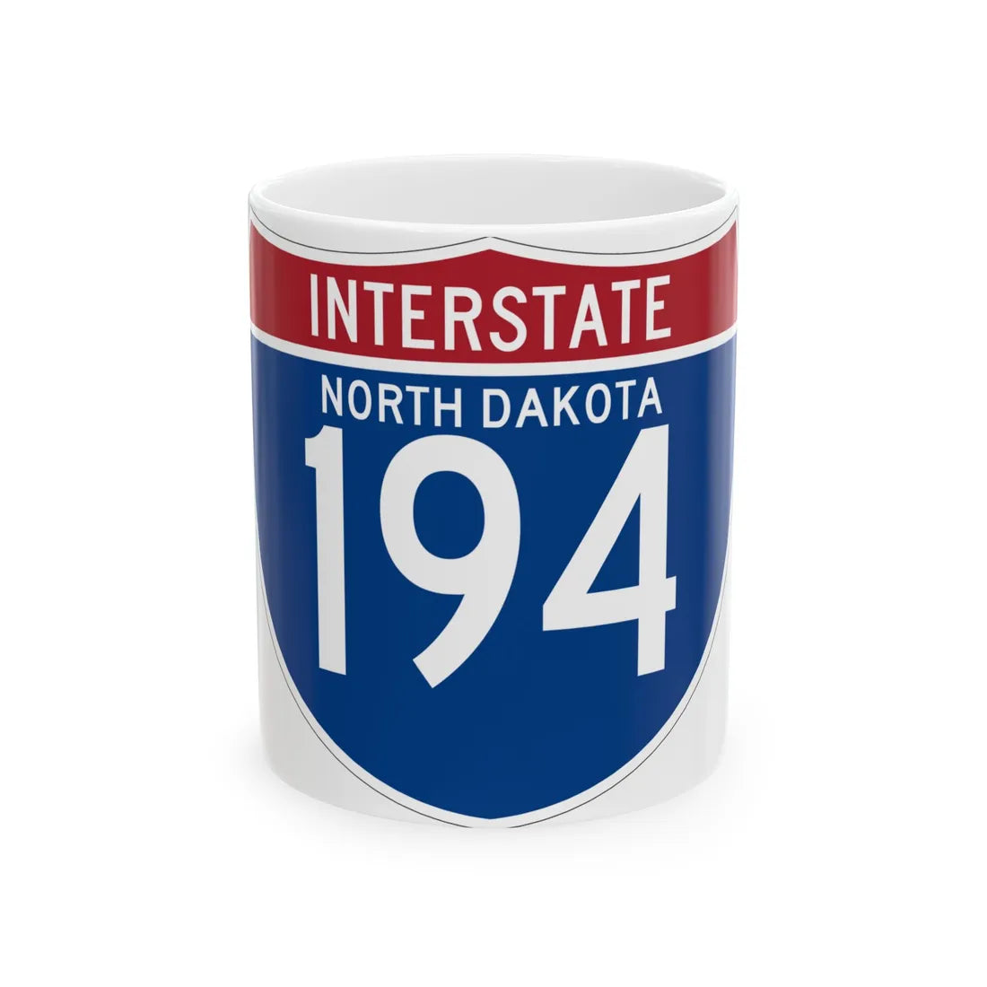 I-194 ND (North Dakota) (Road Sign) White Coffee Mug 11oz - Go Mug Yourself