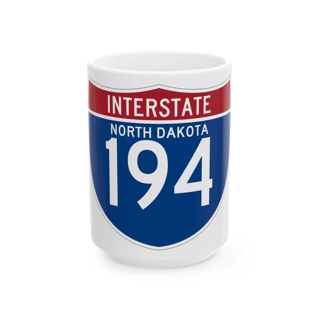 I-194 ND (North Dakota) (Road Sign) White Coffee Mug 15oz - Go Mug Yourself