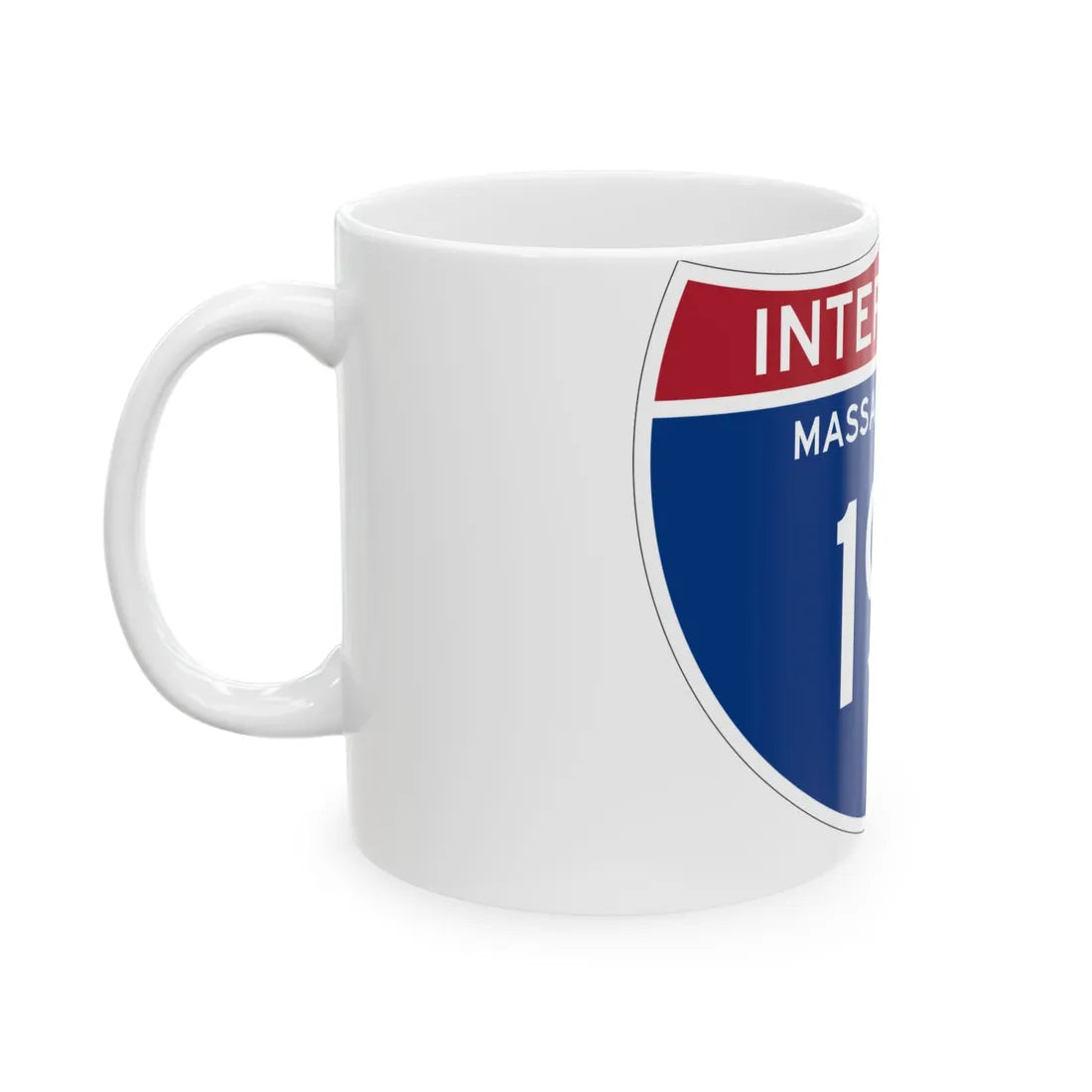 I-195 MA (Massachusetts) (Road Sign) White Coffee Mug - Go Mug Yourself