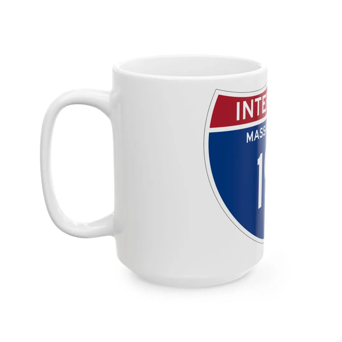 I-195 MA (Massachusetts) (Road Sign) White Coffee Mug - Go Mug Yourself