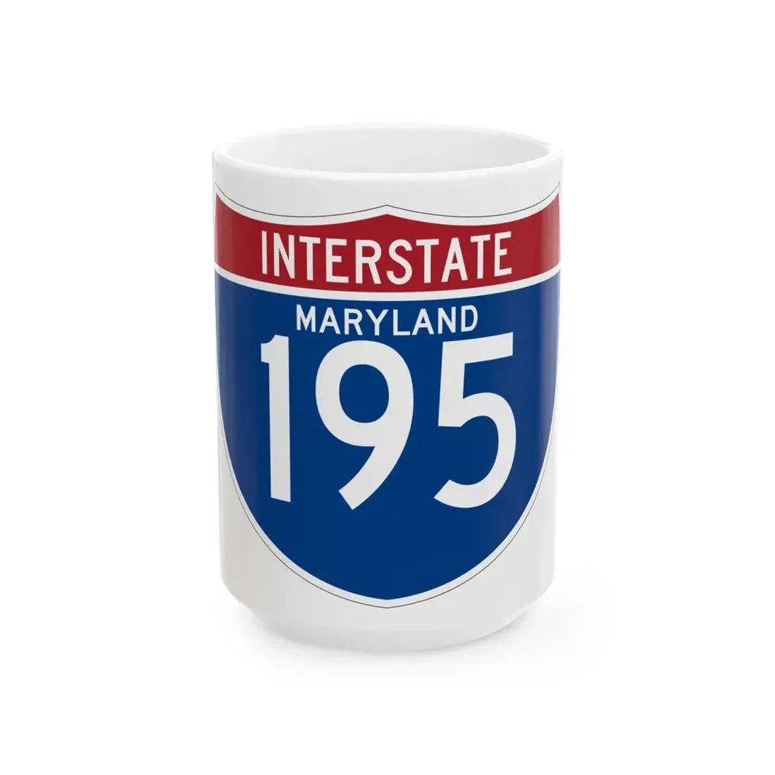 I-195 MD (Maryland) (Road Sign) White Coffee Mug 15oz - Go Mug Yourself