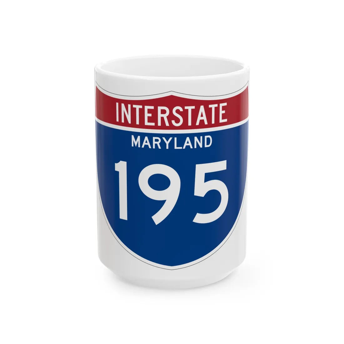 I-195 MD Metric (Maryland) (Road Sign) White Coffee Mug 15oz - Go Mug Yourself