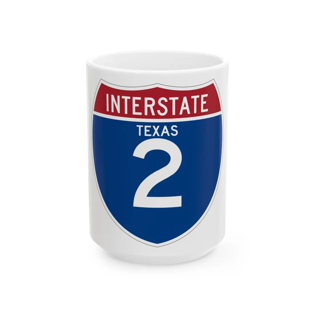 I-2 TX (Texas) (Road Sign) White Coffee Mug 15oz - Go Mug Yourself