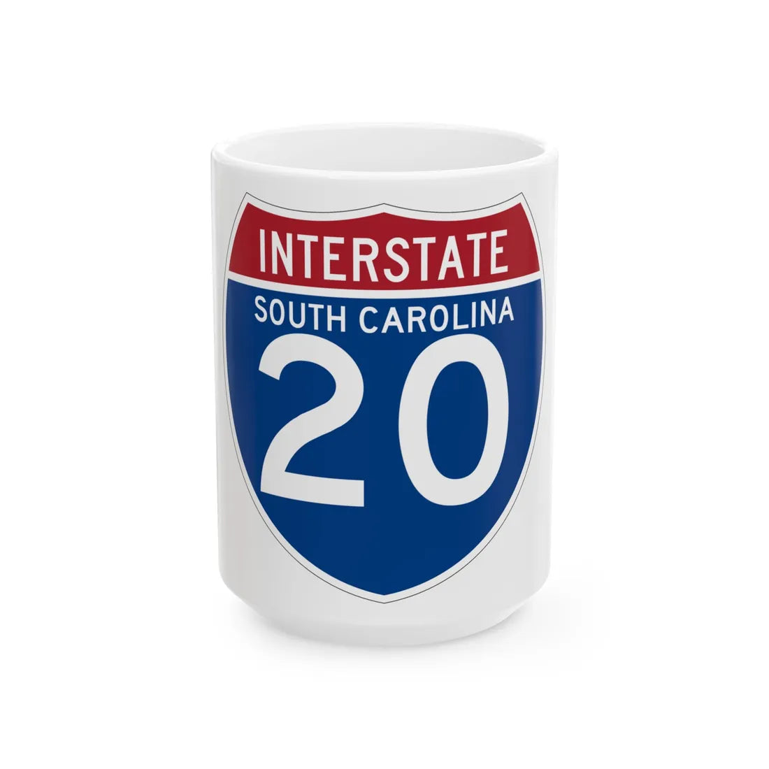 I-20 SC (South Carolina) (Road Sign) White Coffee Mug 15oz - Go Mug Yourself