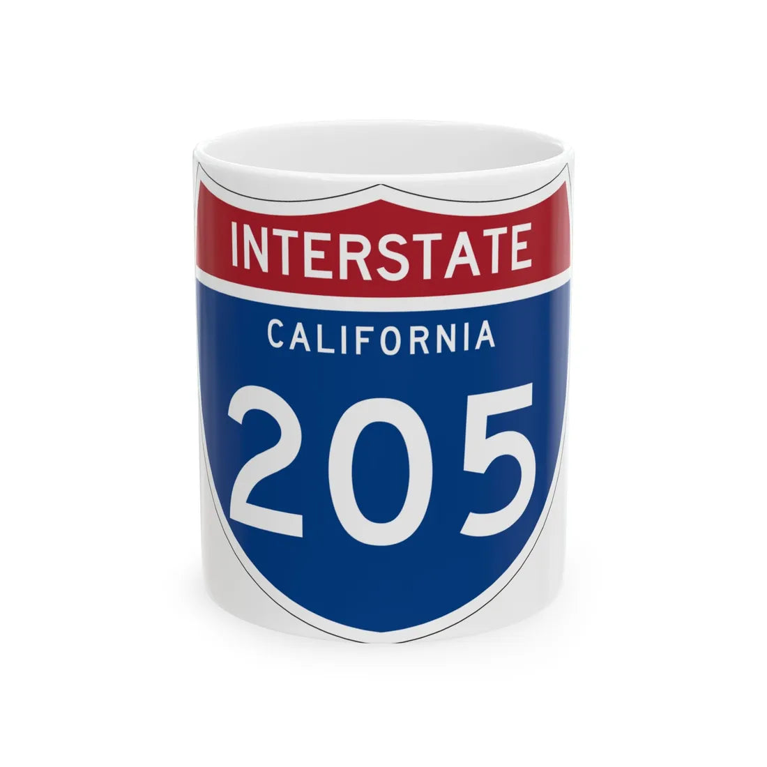 I-205 CA (California) (Road Sign) White Coffee Mug 11oz - Go Mug Yourself